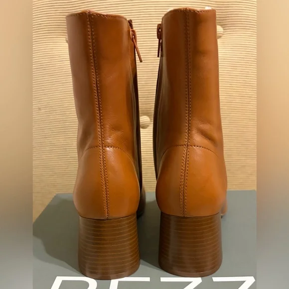 NWT Arezzo Women's Rebecca Mid-Block Leather Booties - Size 8.5 - Picture 5 of 14